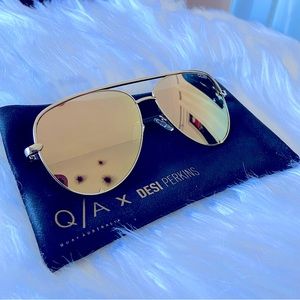 Quay x Desi Perkins High Key oversized sunglasses- gold